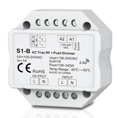 AC Triac RF Dimmer &Push Dimmer S1-B For solar powered led strip lights AC Triac RF Dimmer &Push Dimmer S1-B For solar powered led strip lights